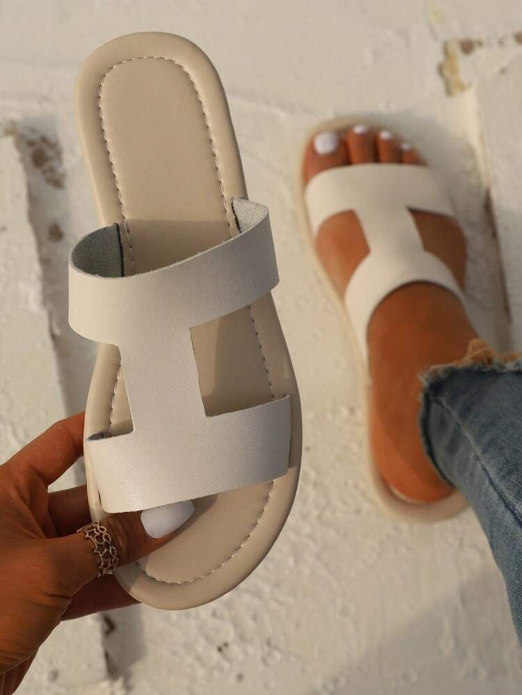 New
     
      Women Minimalist Cut Out Slide Sandals, Elegant Summer Flat Sandals | SHEIN