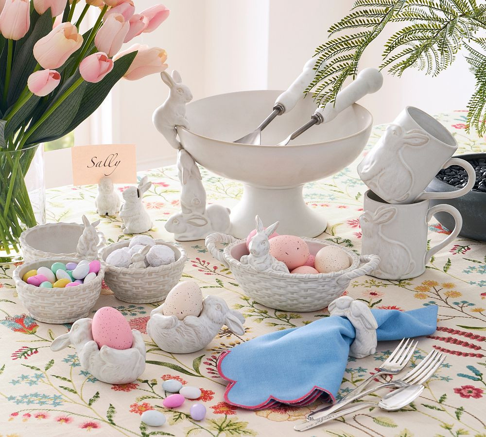 Rustic Bunny Stoneware Serving Bowl | Pottery Barn (US)