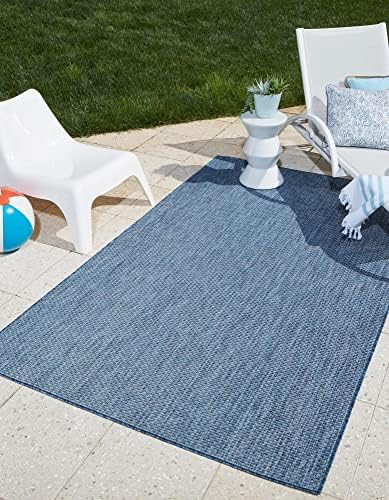 Unique Loom Collection Casual Transitional Solid Heathered Indoor/Outdoor Flatweave Area Rug, 5 ft x | Amazon (US)