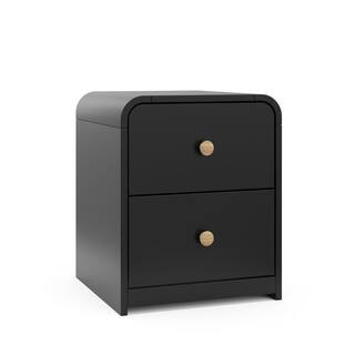 Santos Black 2-Drawer Nightstand | The Home Depot
