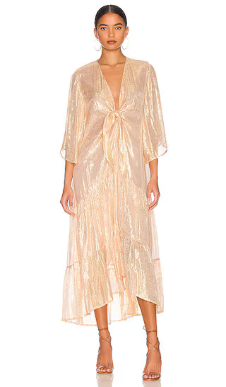 Sundress Anika Dress in Metallic Gold. - size M/L (also in XS/S) | Revolve Clothing (Global)