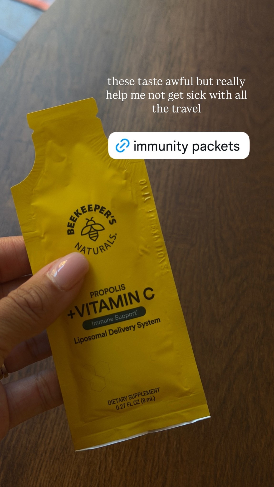 these immunity packets taste awful but really help me not get sick with all the travel

#LTKdayinmylife #LTKselfcare #LTKTravel