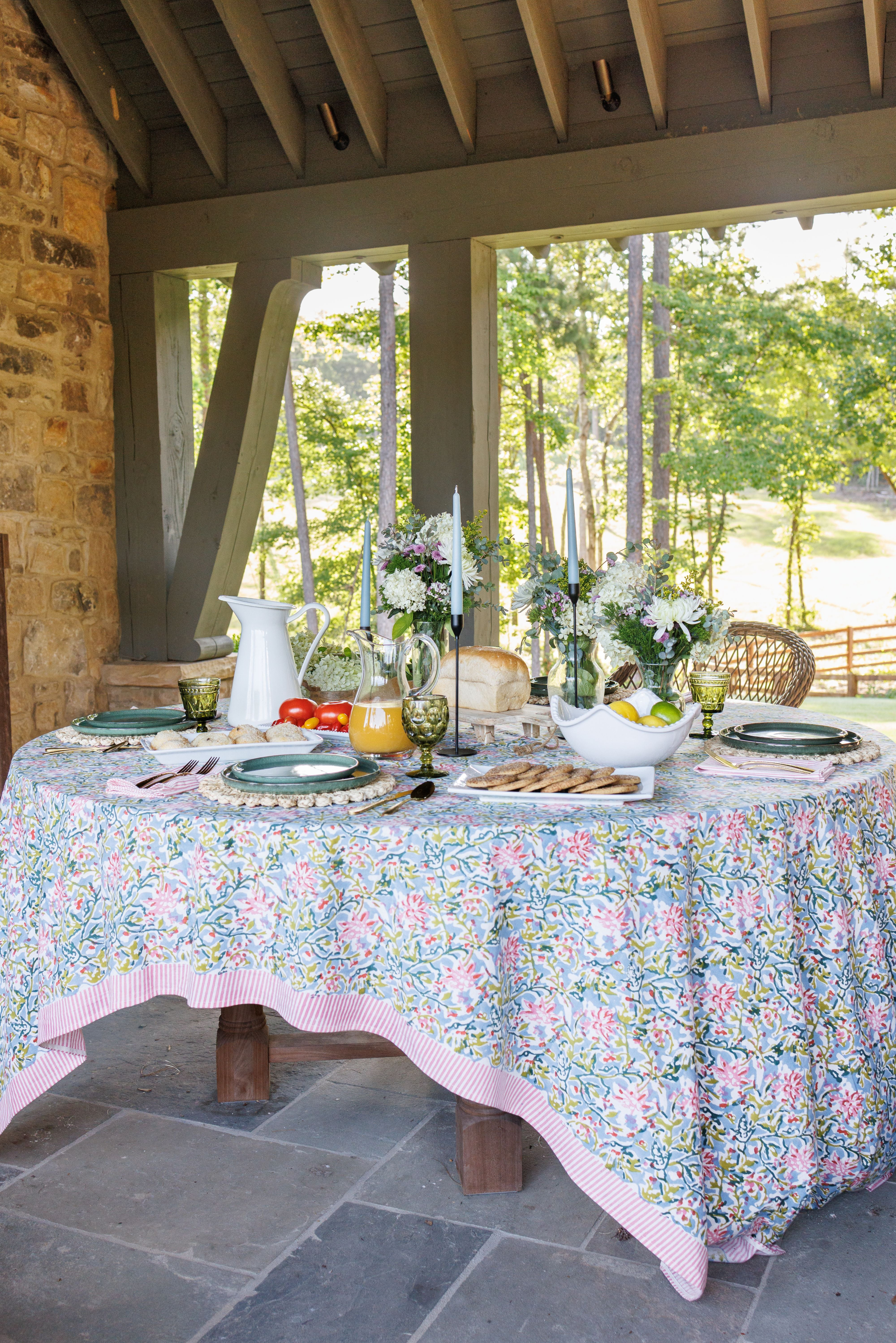 Maggie Oaks Virginia Signature Floral Tablecloth | Clover and Bee | Clover + Bee