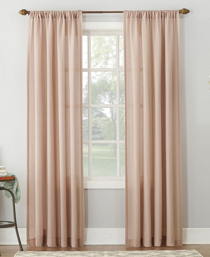 Amalfi 54" X 95" Linen Blend Textured Sheer Curtain Panel | Macys (US)