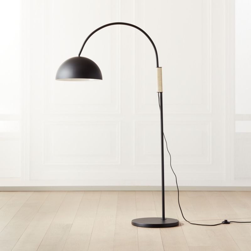 Jett Black Arched Floor Lamp + Reviews | CB2 | CB2