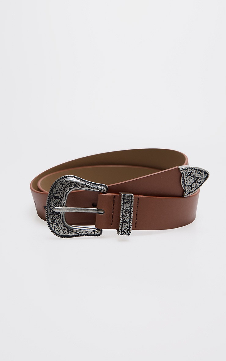 Tan Western Buckle Belt | Pretty Little Thing (Australia & New Zealand)