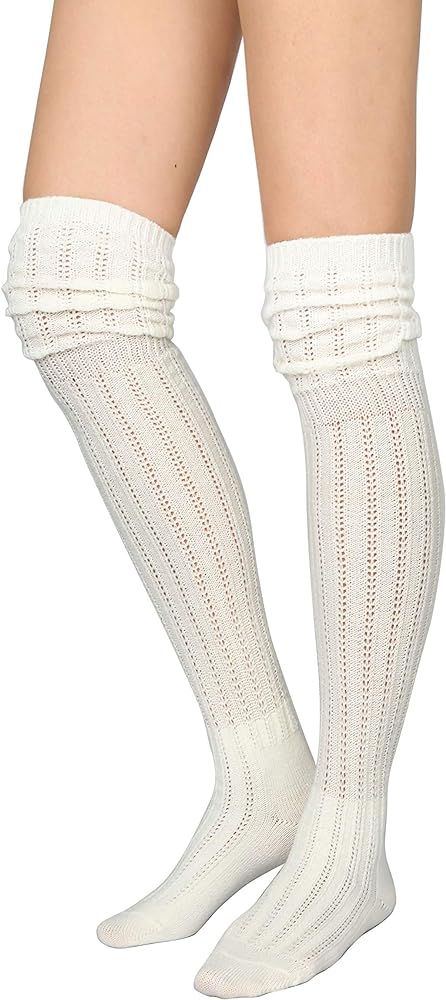 STYLEGAGA Winter Slouch Top Over The Knee High Knit Boot Socks | Amazon (US)