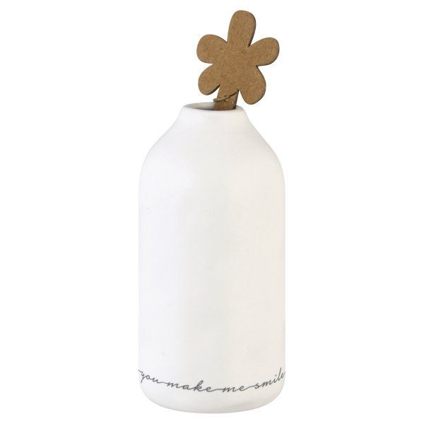 DEMDACO You Make Me Smile Matte White 5 x 4 Ceramic Stoneware Just Because Small Vase - Walmart.c... | Walmart (US)