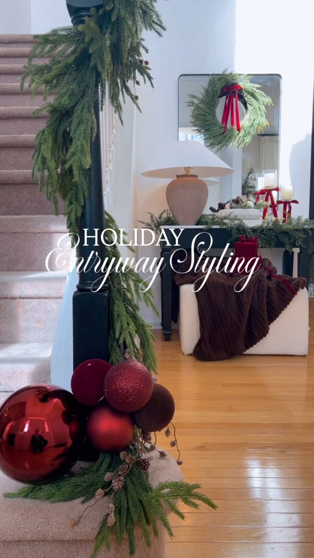 Holiday Entryway Style🌲Burgundy & Brown Christmas Decor
#entryway #christmas2025 #garland #christmasdecor

#LTKHome #LTKSeasonal #LTKHoliday