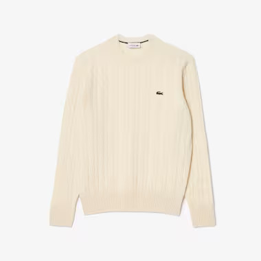 Men's Cable Knit Wool Crew Neck Sweater | Lacoste (US)