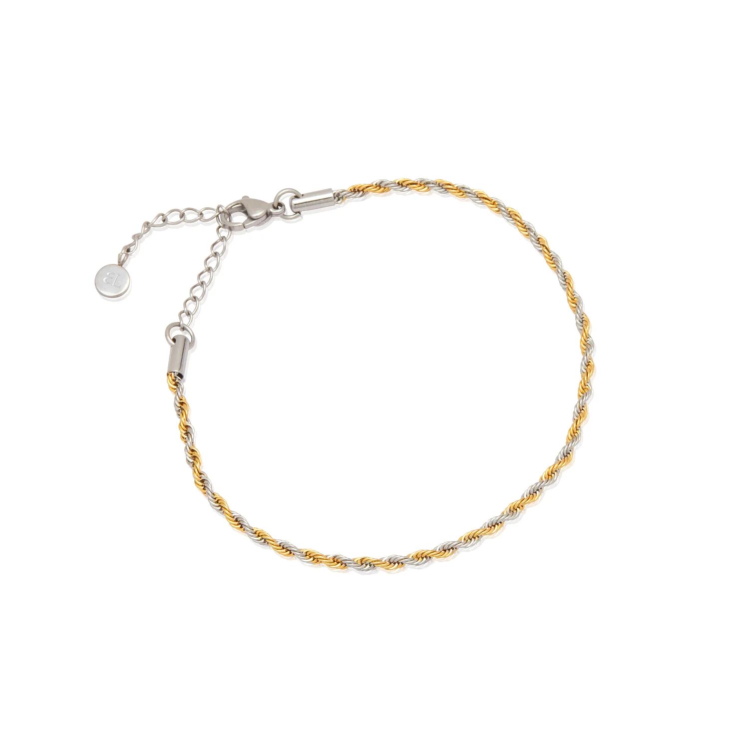 Two Tone Fine Rope Chain Bracelet (Gold/silver) | Abbott Lyon