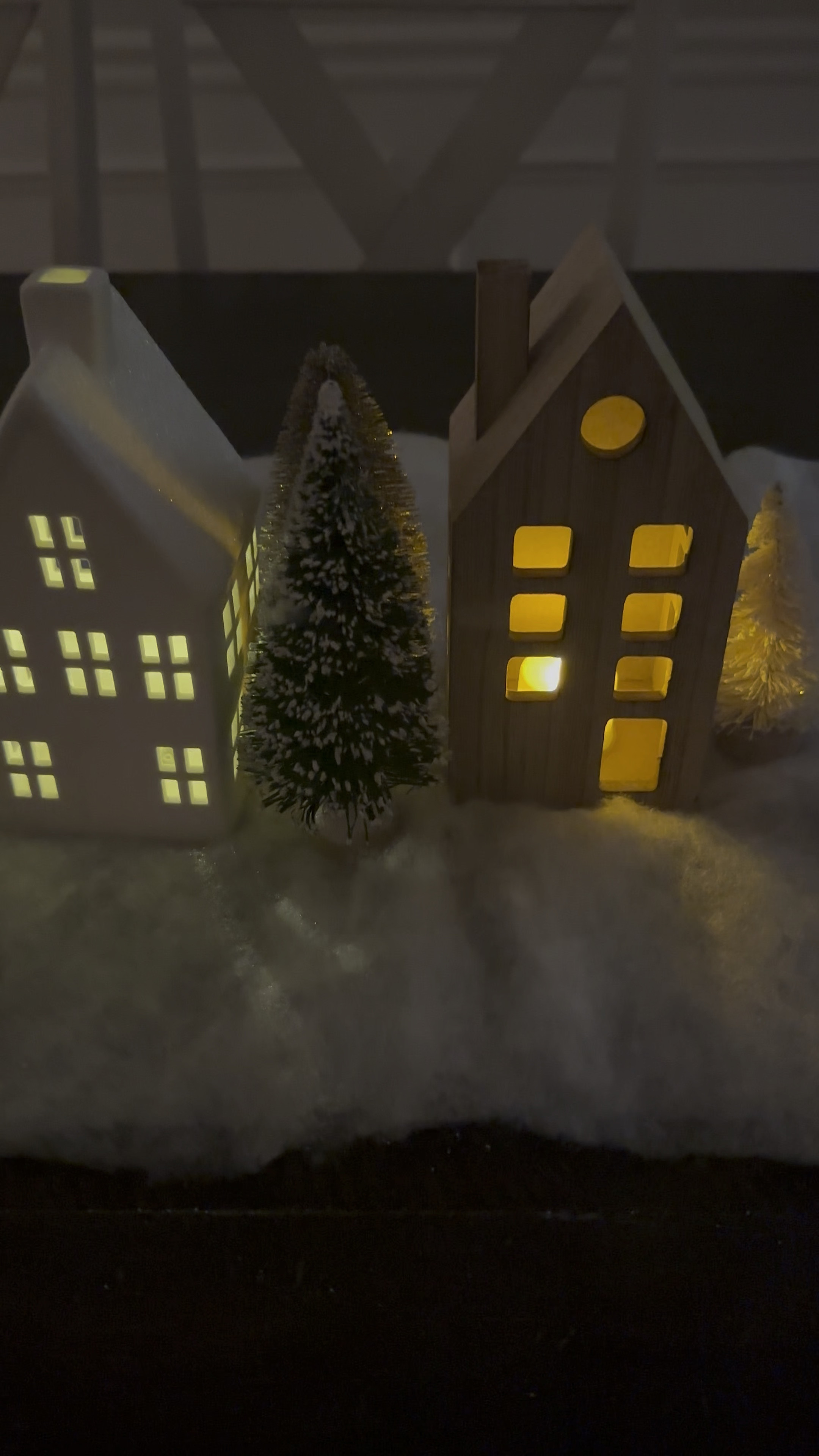 Love the way this village glows at night. The white ones are from Hobby Lobby, but Michael's has some similar ones! The black houses have a tea light inside and are giving off a green glow. I might change the light inside to a whiter light. 

#wondershop #targetwondershop #christmasvillage #targetchristmas #wondershopsale #aestheticchristmasdecor #woodenhome #metalhome #affordablechristmasdecor #miniaturetrees #minichristmastrees #bottlebrushtrees

#LTKSeasonal #LTKVideo #LTKHome