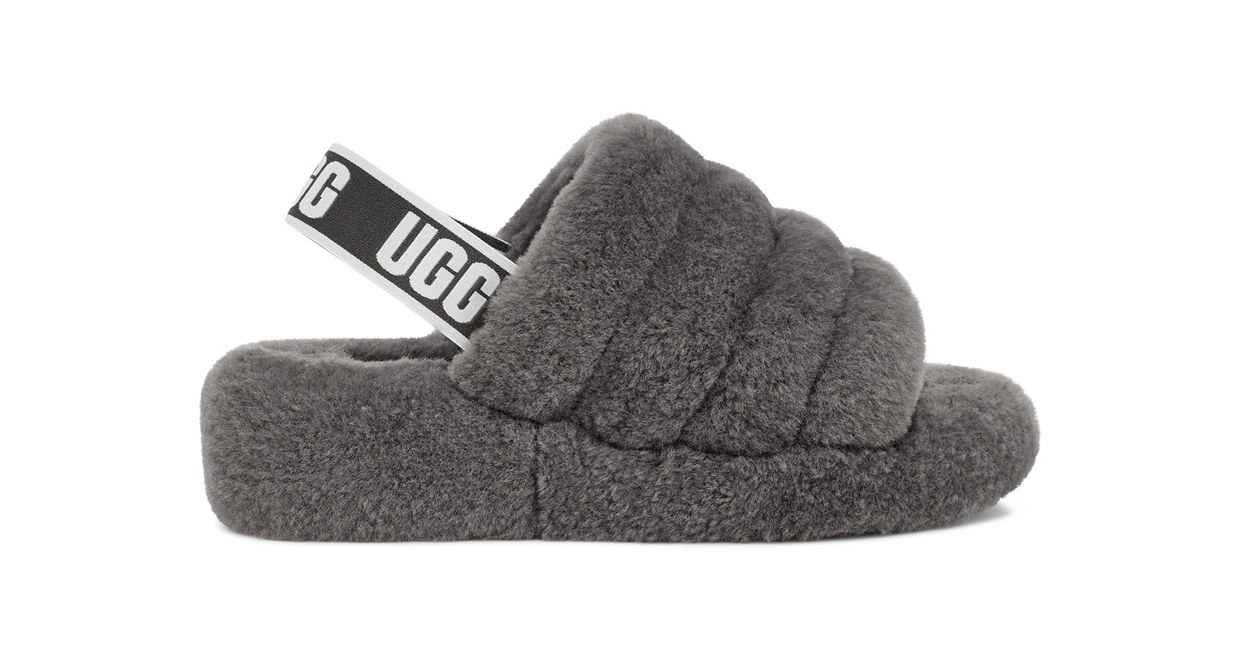UGG Women's Fluff Yeah Slide Sheepskin Slippers in Grey, Size 10 | UGG (US)