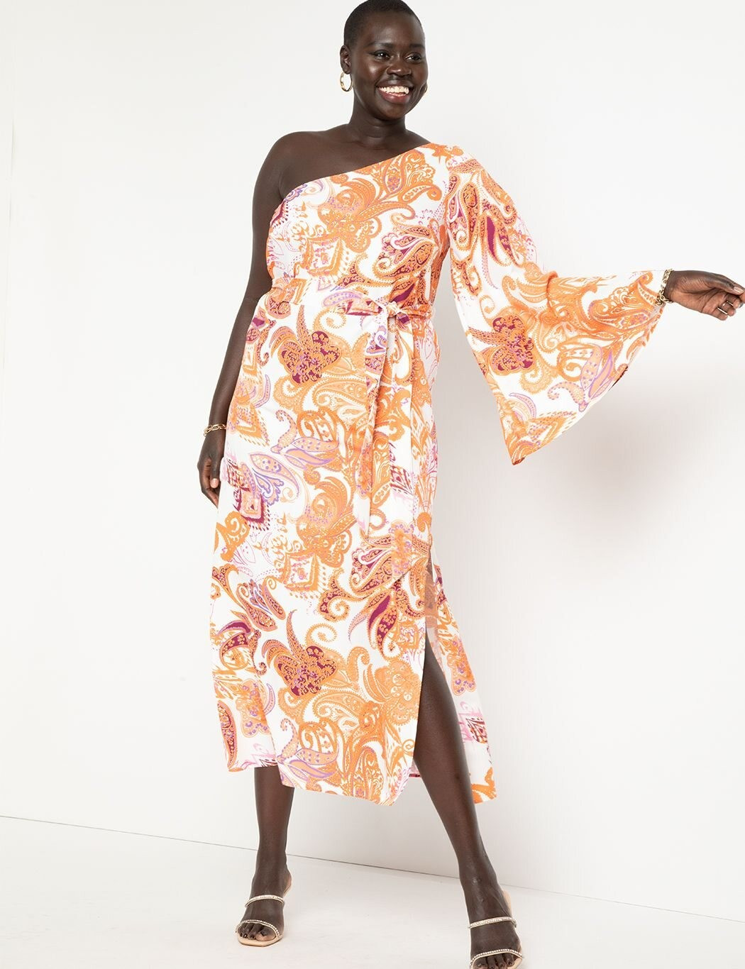 One Shoulder Dress With Slit | Women's Plus Size Dresses | ELOQUII | Eloquii