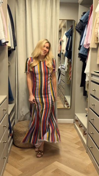 Stripe summer dress - slightly sheer.
Makes a gorgeous coverup
or wear on its own

#LTKootd #LTKgrwm #LTKdayinmylife