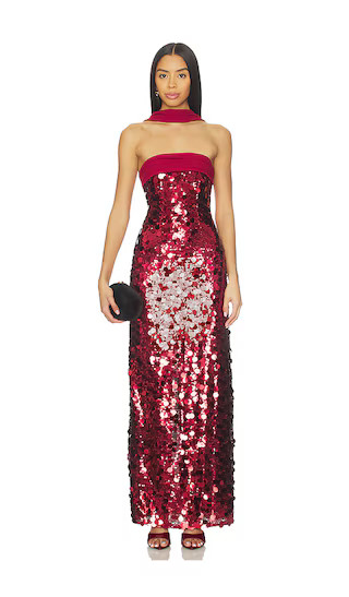 Millie Gown in Bordeaux Red | Revolve Clothing (Global)