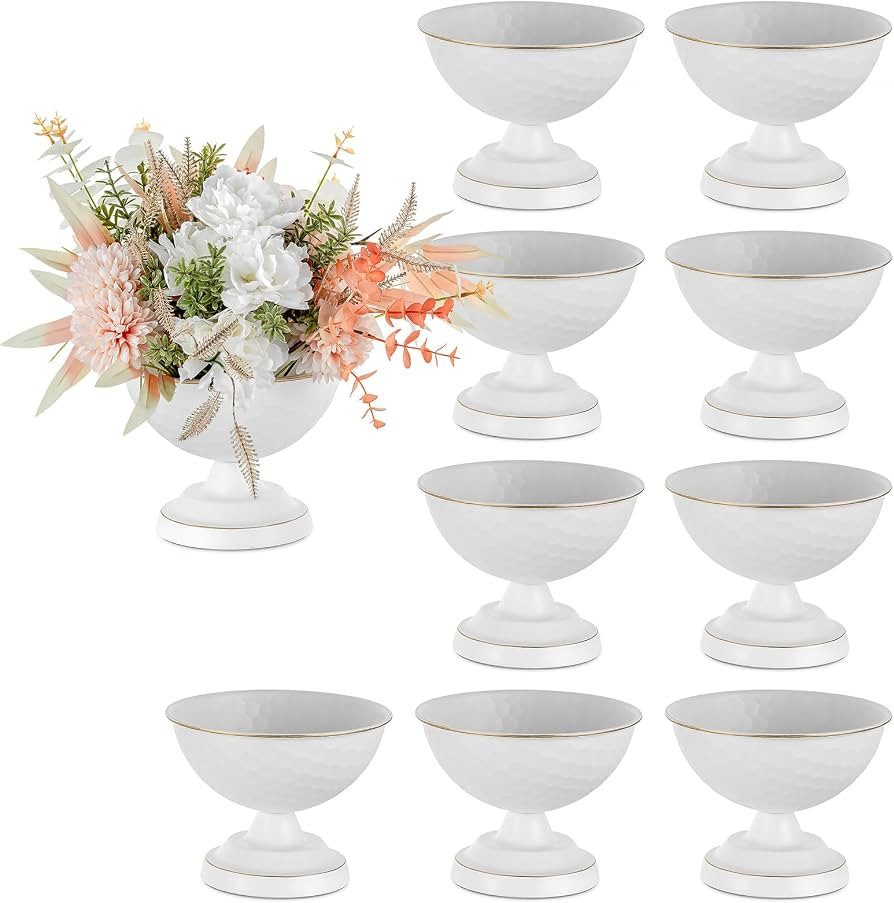 Sziqiqi Urn Vase White Centrepiece: 5.5n Small Bulk Wedding Vases for Table Set of 10 - Vintage F... | Amazon (US)