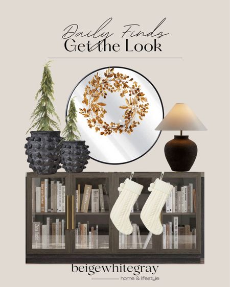 Another entryway moment using the black minka pots, cute table top Christmas trees, rustic modern lamp, gold wreath and cute Christmas stockings. Beigewhitegray 

#LTKsalealert #LTKHoliday #LTKhome