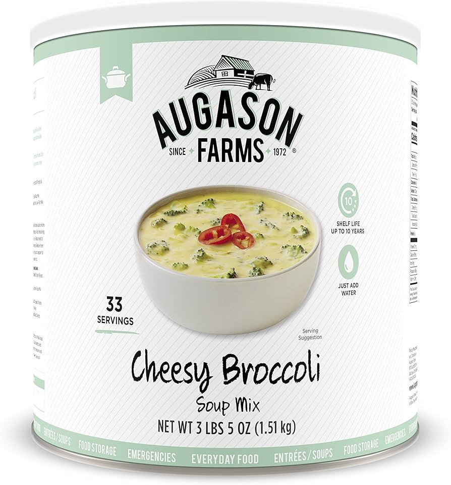 Augason Farms Cheesy Broccoli Soup Mix Can, 54 oz | Amazon (US)