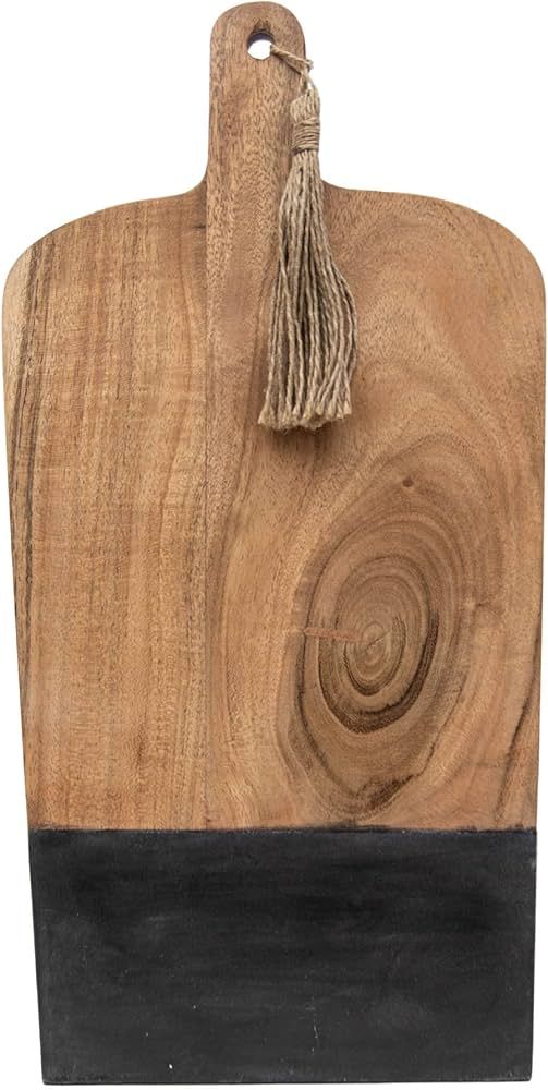 Foreside Home and Garden Medium Black Wood, Marble & Jute Cutting Board | Amazon (US)