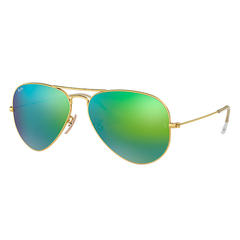 Ray-Ban Aviator Gold Sunglasses, Green Flash Lenses - Rb3025 | Ray-Ban (US)