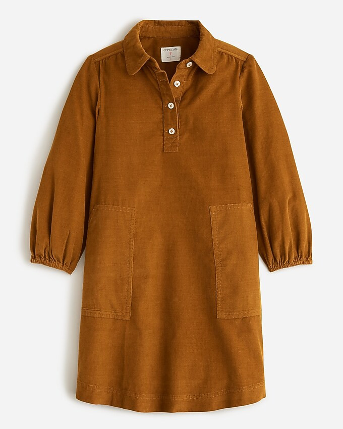 Girls' puff-sleeve corduroy shirtdress | J. Crew US