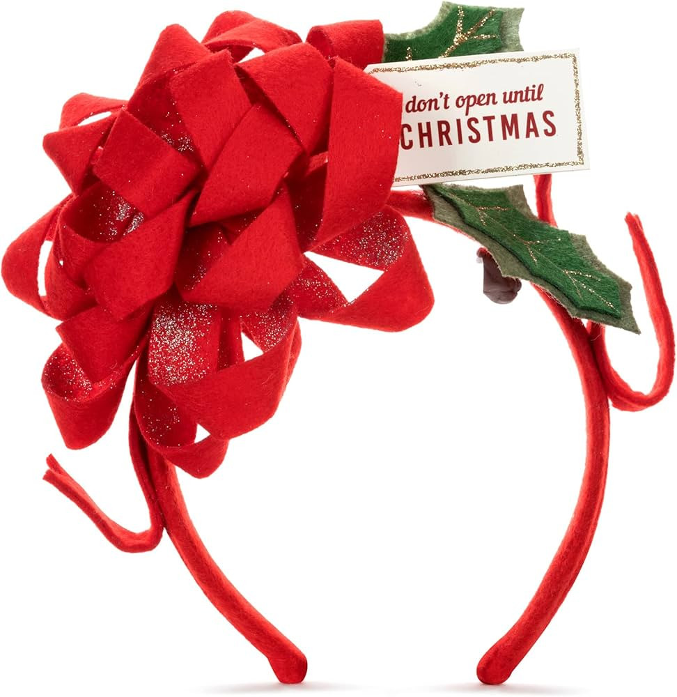 DEMDACO Don't Open Until Christmas Bow Glittered Red One Size Fts Most Polyester Christmas Headba... | Amazon (US)