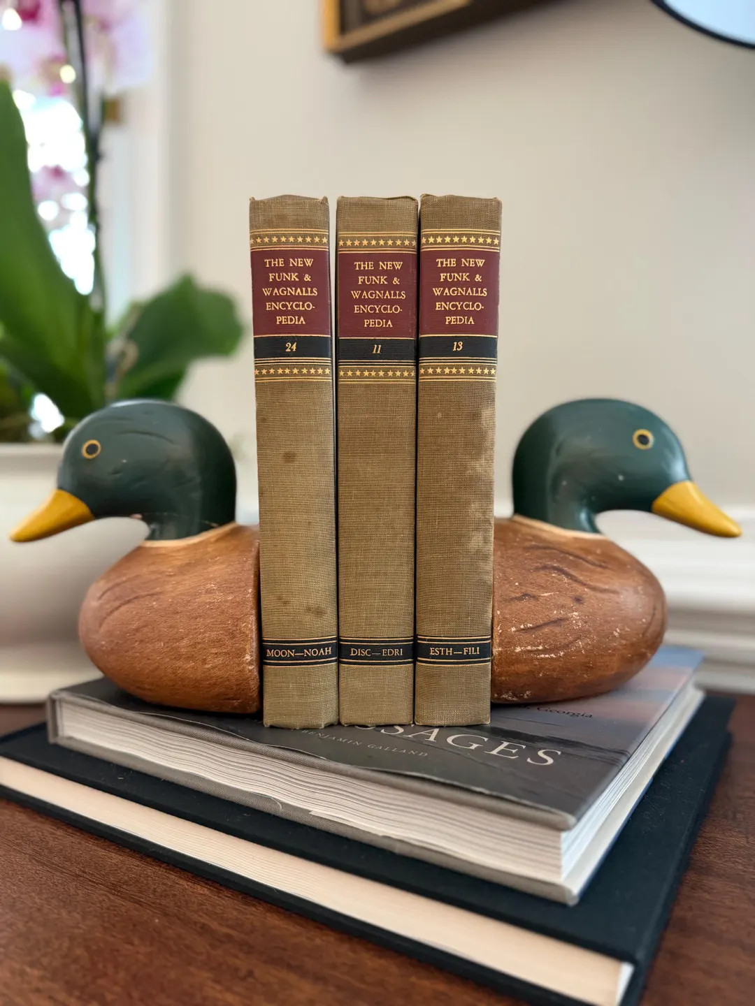 Solid Wood Vintage Mallard Duck Bookend Set | Etsy (US)