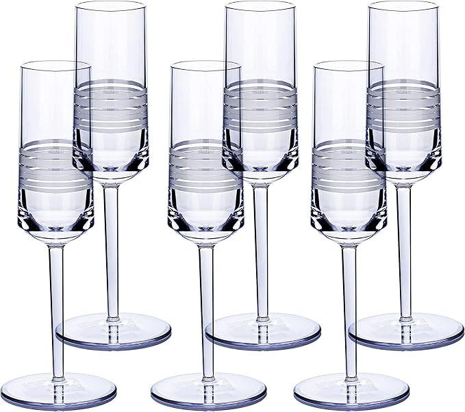 bzyoo BPA-Free Dishwasher Safe Durable Reusable Plastic Champagne Flute Drinkware Designed for Pa... | Amazon (US)