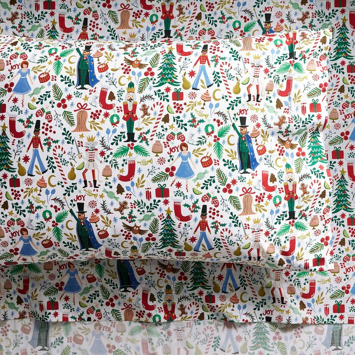 Rifle Paper Co. Nutcracker Organic Sheet Set | Pottery Barn Teen