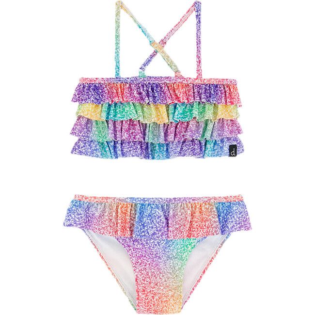 Two Piece Swimsuit, Gradient Rainbow Print | Maisonette
