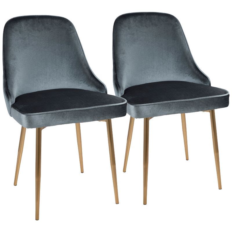 Set of 2 Marcl Contemporary Dining Chair Gold/Blue - LumiSource | Target