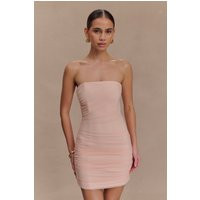 Jianna Strapless Mesh Mini Dress - Powder Pink I MESHKI I Size L | MESHKI US