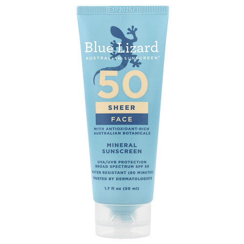 Blue Lizard Australian Sunscreen, Sheer Face Mineral Sunscreen, SPF 50, 1.7 fl oz (50 ml) | iHerb