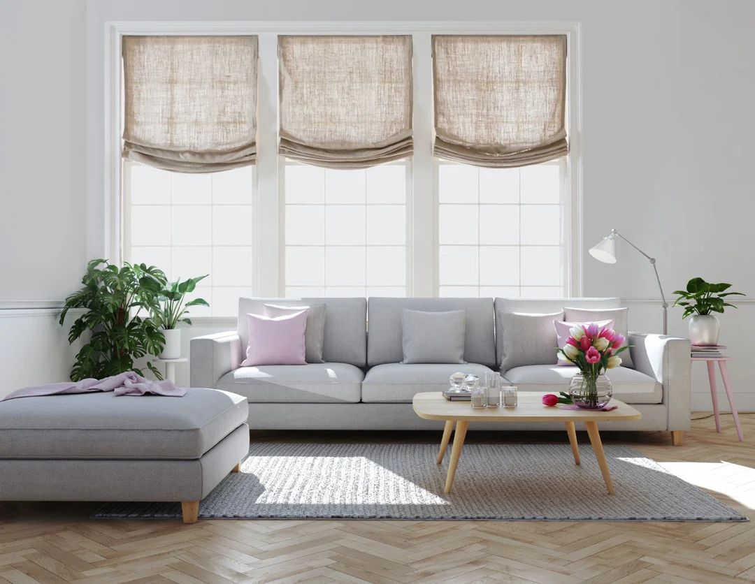 Roman Shades for Windows Luxury European Relaxed 100% Linen - Etsy | Etsy (US)