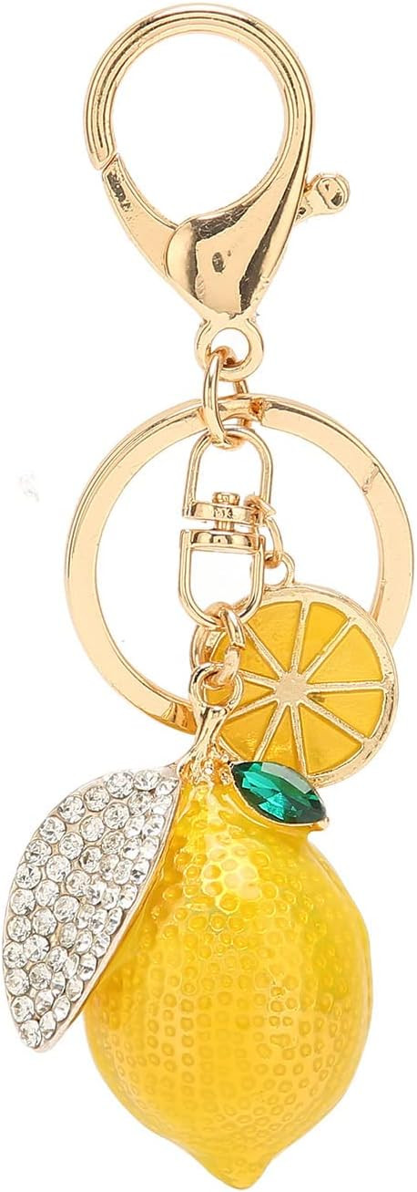 Pendant Keychain, Little Lemon Keyring Strong Metal Little Lemon with Rhinestone Exquisite Keycha... | Amazon (US)