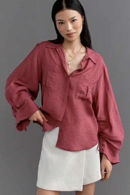 By Anthropologie Wide-Sleeve Buttondown Top | Anthropologie (US)