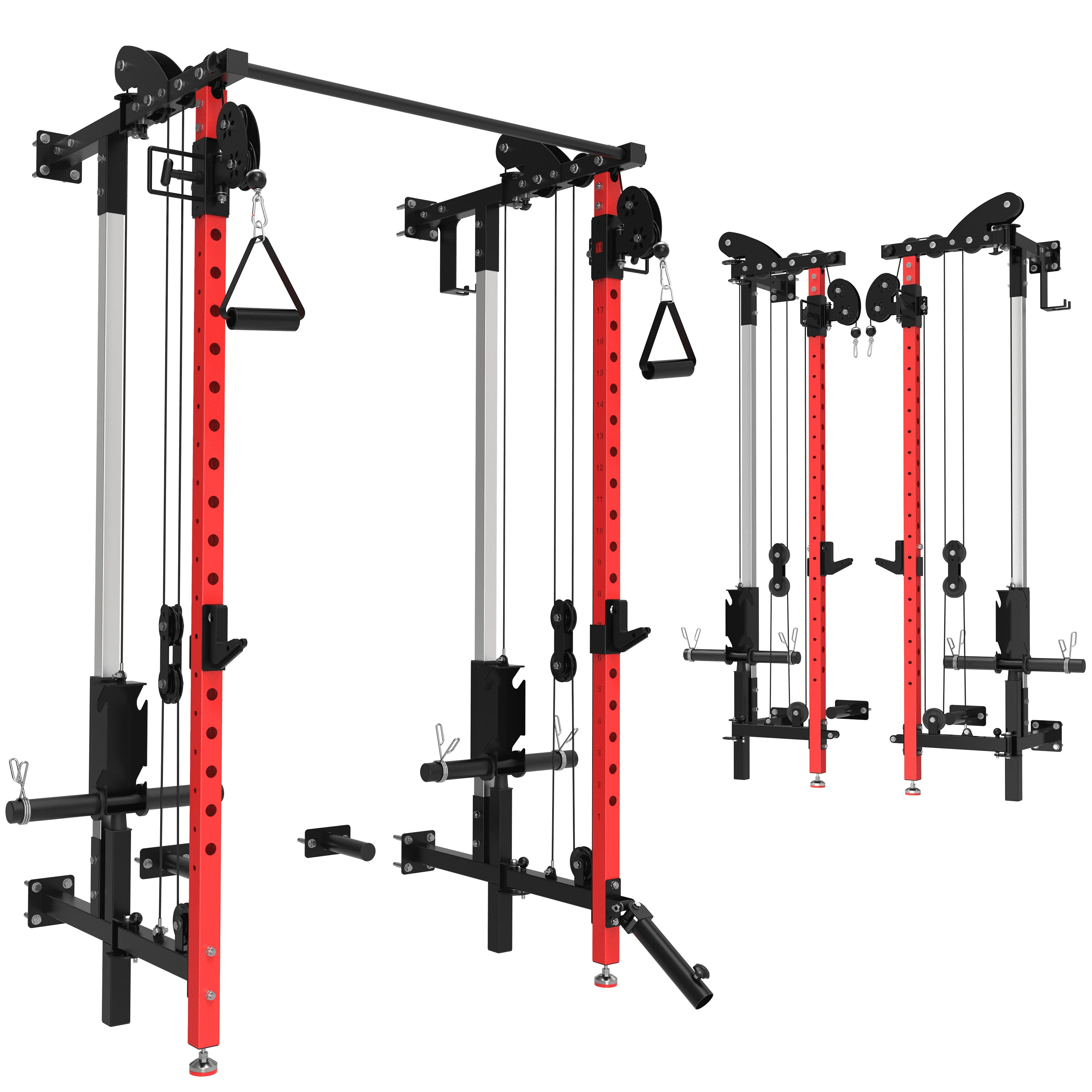 WARIOUT Foldable Power Rack: Wall Mounted Power Cage w/LAT Pull down & Cable Crossover - Squat Ra... | Walmart (US)