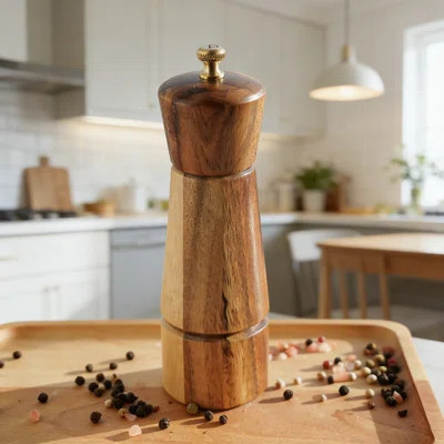 Acacia Wood Salt Grinder With Adjustable Ceramic Core - Manual Salt Mill For Freshly Ground Sea Salt And Coarse Kosher Salt | Wayfair North America