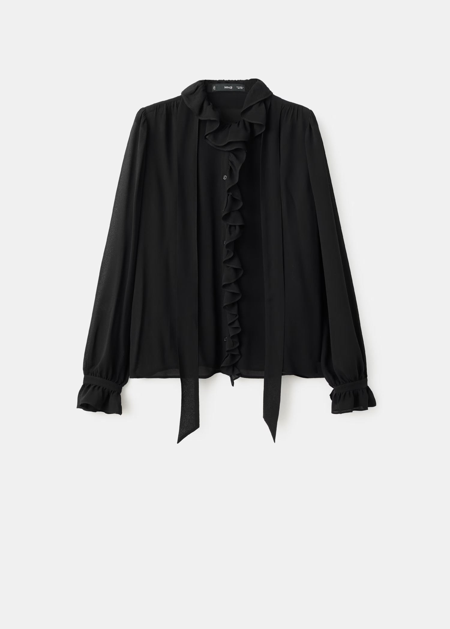 Ruffled blouse with scarf | MANGO (UK)