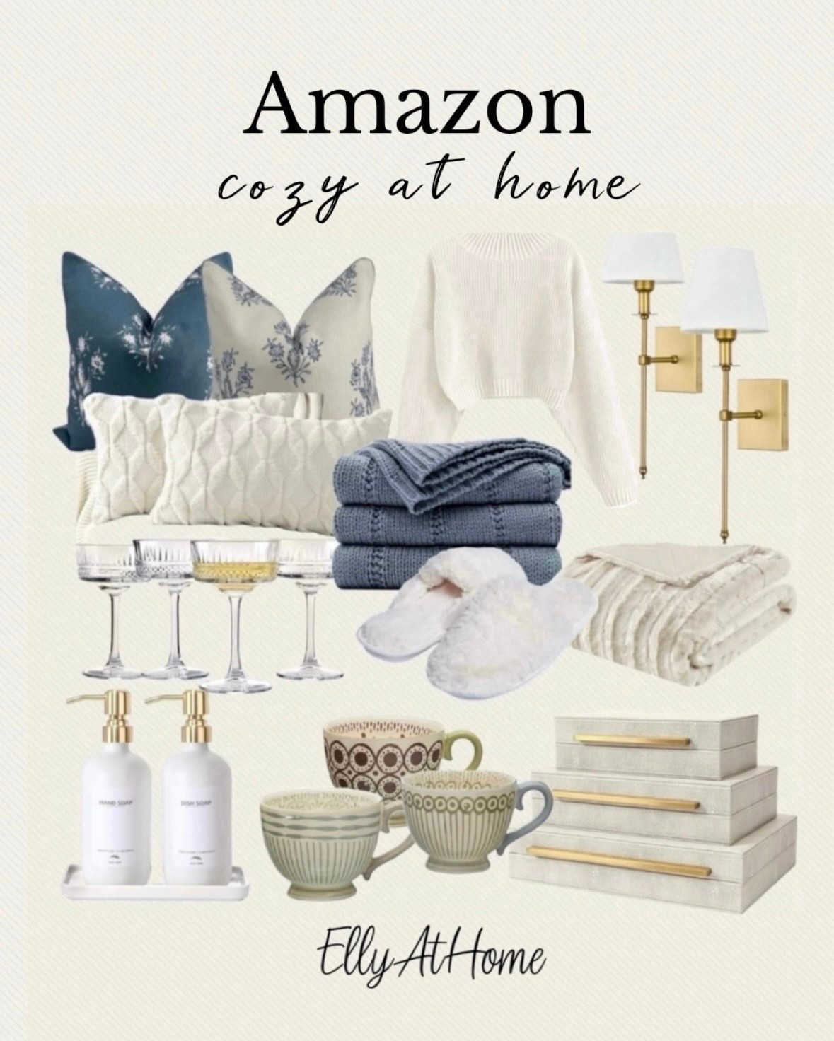 Amazon cozy gift ideas favorites! Shop cozy and comfy throw pillows, blankets, sconce set, fuzzy slippers, coupe glasses soap dispensers, storage boxes. Free shipping  gift ideas, winter, holiday, Christmas home decor accessories. Free shipping 



#LTKHome #LTKFindsUnder50 #LTKSaleAlert
