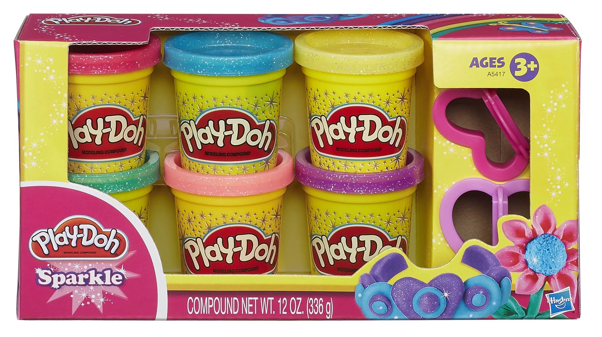 Play-Doh Sparkle 6 Pack of Glitter Compound in 2-Ounce Cans | Walmart (US)