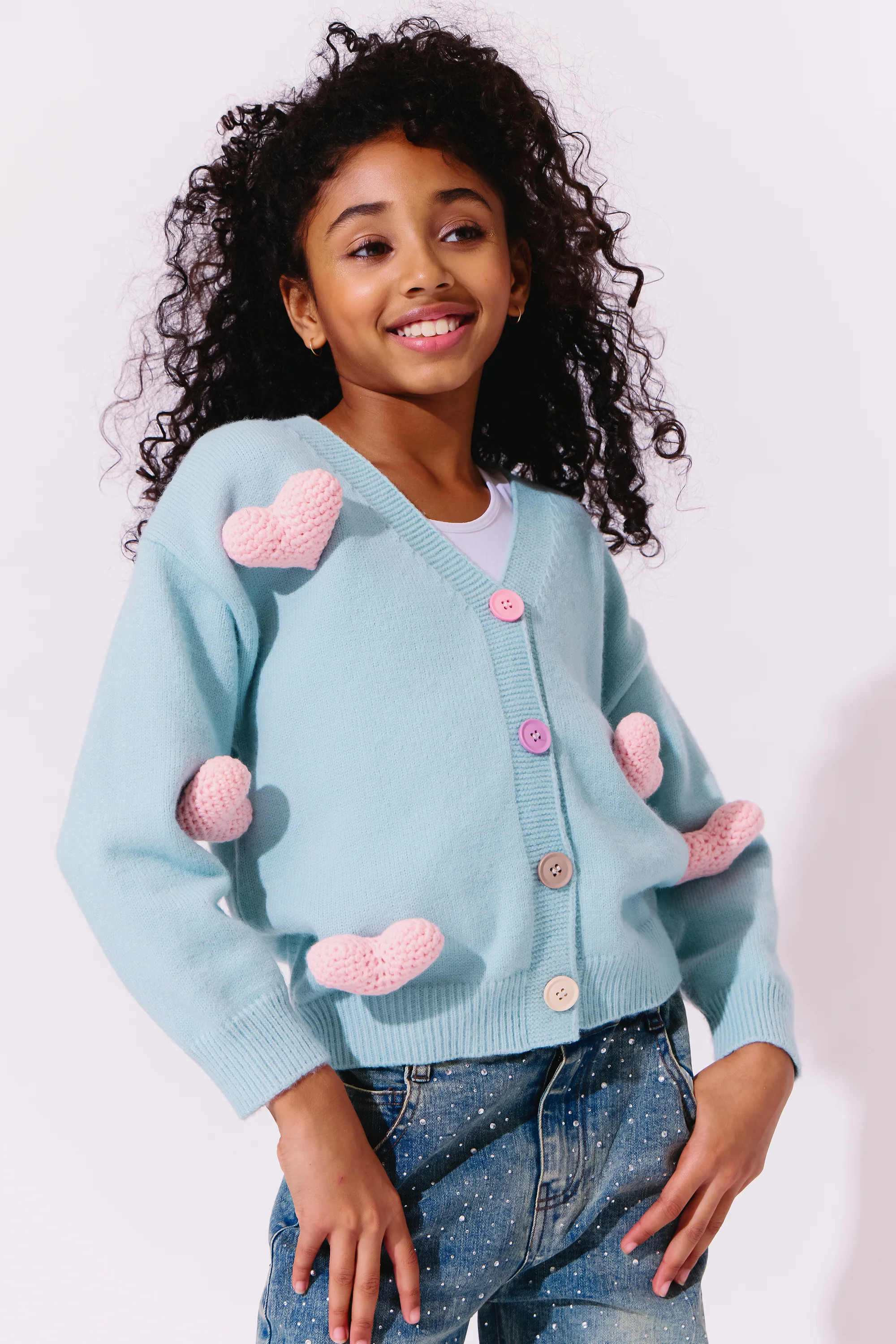 Rainbow Plush Heart Cardigan | Lola + The Boys