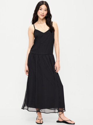 Chiffon Drop-Waist Maxi Dress | Old Navy (US)