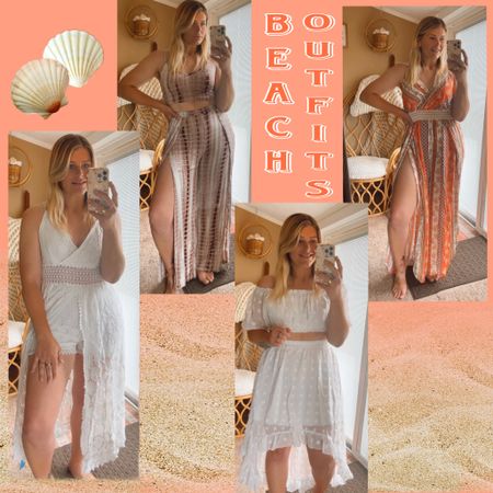 Beach vacation outfits - The two white options would be beautiful for beach engagement photos!! I’m 5’7 wearing L/XL in all items.
- The Cupshe romper with the train was short on me, if your 5’5 it would be perfect length on you! Adjustable straps & lined!!

#LTKtravel #LTKunder50