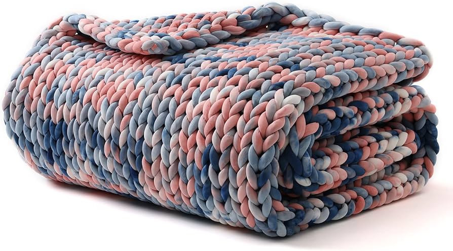 YnM Weighted Blanket, Handmade Chunky Knitted Design, Soft and Cozy, Temperature Regulating and B... | Amazon (US)
