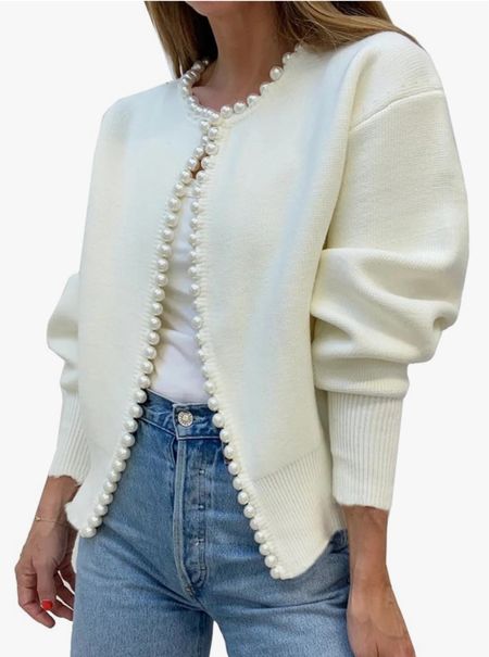 Pearl trimmed cardigan, classic cardigan, classic sweaters, preppy outfits, outfits for women over 40

#LTKFindsUnder50 #LTKOver40 #LTKFindsUnder100