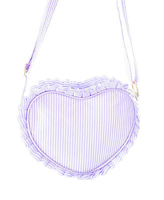 Girls Heart Purse in Lavender Seersucker | Macy's