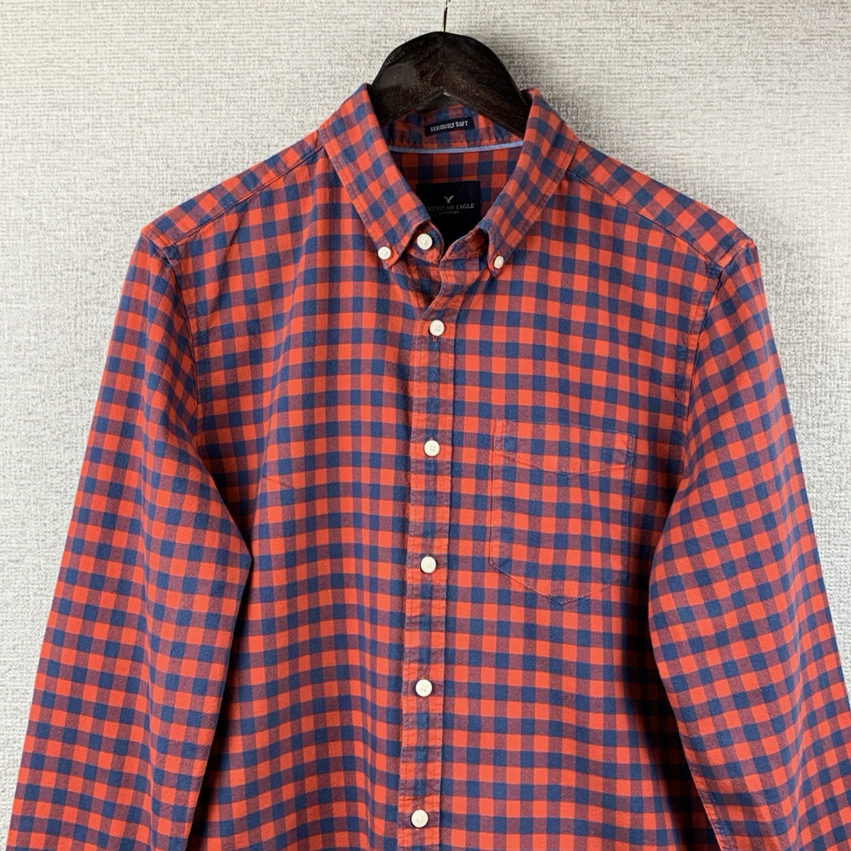 AMERICAN EAGLE OUTFITTERS Casual Button Down Shirt Men's Size Med Red/Blue Check | eBay | eBay US