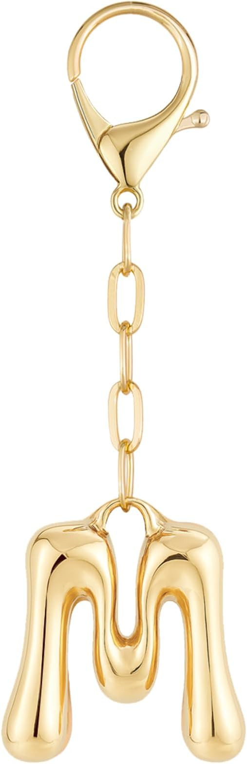 Initial Bag Charms, Bubble Letter Charm for Handbags, Cute Keychain with Letter, Initial Bag Char... | Amazon (US)